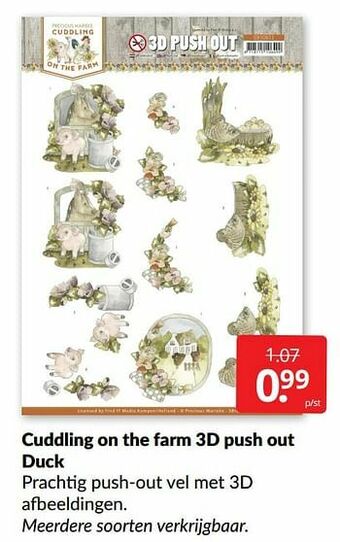 Boekenvoordeel Cuddling on the farm 3d knipvel rooster-chicken aanbieding