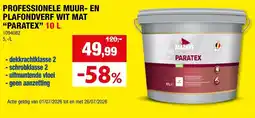 Hubo Professionele muur- en plafondverf wit mat paratex aanbieding
