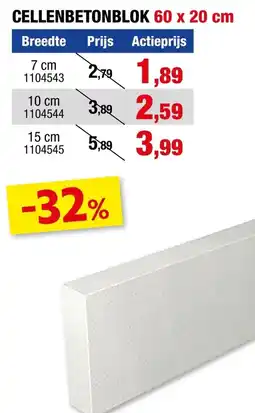 Hubo cellenbetonblok aanbieding