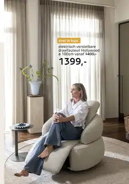Henders & Hazel elektrisch verstelbare draaifauteuil hollywood aanbieding