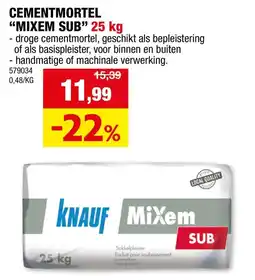 Hubo Cementmortel mixem sub aanbieding