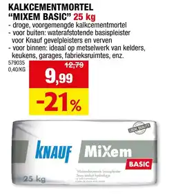 Hubo Kalkcementmortel mixem basic aanbieding