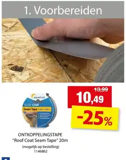 Hubo Ontkoppelingsstape roof coat seam tape aanbieding