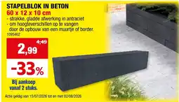 Hubo Stapelblok in beton aanbieding