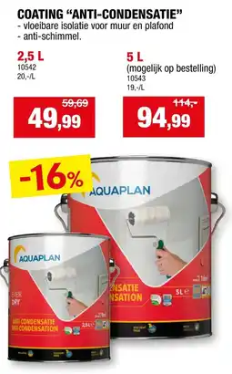 Hubo Coating anti-condensatie aanbieding
