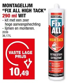 Hubo Montagelijm fix all high tack aanbieding