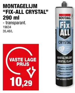 Hubo Montagelijm fix-all crystal aanbieding