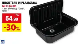 Hubo Uitgietbak in plaatstaal aanbieding
