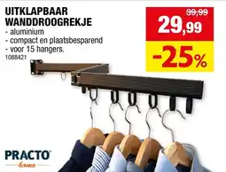 Hubo uitklapbaar wanddroogrekje aanbieding