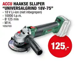 Hubo Accu haakse slijper universalgrind 18v-75 aanbieding