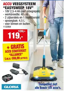 Hubo Accu veegsysteem easysweep 18v aanbieding