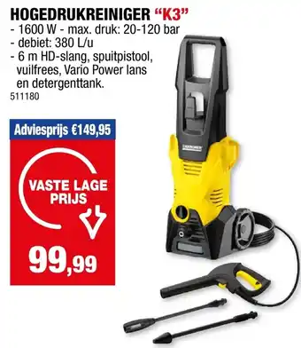 Hubo Hogedrukreiniger K3 aanbieding