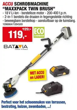 Hubo Accu schrobmachine maxxpack twin brush aanbieding