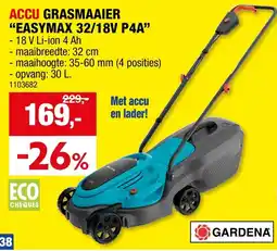 Hubo Accu grasmaaier easymax 32/18v p4a aanbieding