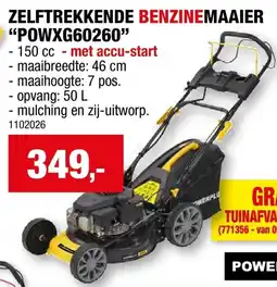 Hubo zelftrekkende benzine maaier powxg60260 aanbieding