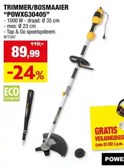 Hubo trimmer/bosmaaier powxg30405 aanbieding