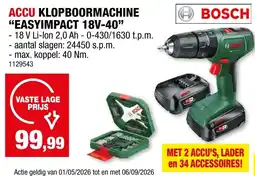 Hubo Accu klopboormachine easyimpact 18v-40 aanbieding