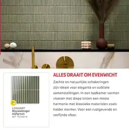 Brico Longart Mozaïektegel Olijfgroen aanbieding