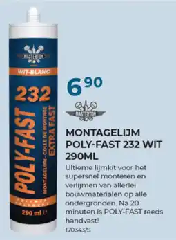 Meno Pro Montagelijm poly-fast 232 wit aanbieding