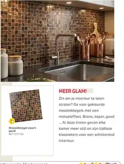 Brico Mozaïektegel zwart goud aanbieding