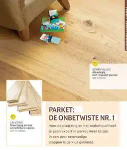 Brico Lalegno meeralig parket onzichtbare vernis aanbieding