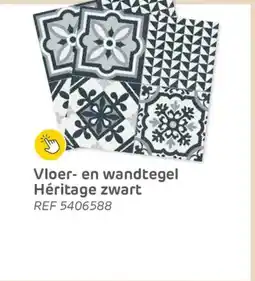 Brico Vloer- en wandtegel Héritage zwart aanbieding