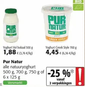 Colruyt Pur natur 500g aanbieding