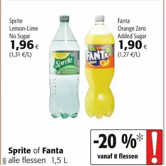 Colruyt Sprite of fanta 1,5L aanbieding