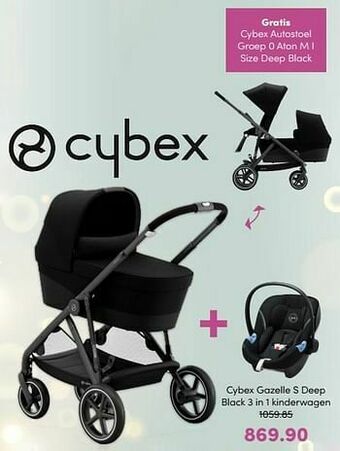 Baby & Tiener Cybex gazelle s deep black 3 in 1 kinderwagen aanbieding