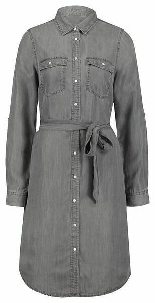 HEMA HEMA Dames Overhemdjurk Jody Lichtgrijs (lichtgrijs) aanbieding