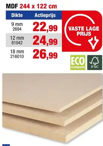 Hubo MDF aanbieding