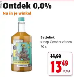Colruyt Batteliek siroop Gember-citroen aanbieding