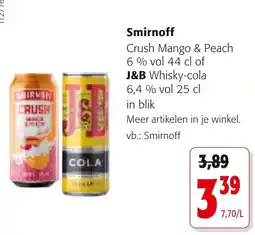 Colruyt Smirnoff Crush Mango & Peach aanbieding