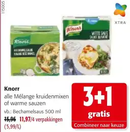 Colruyt Knorr alle Mélanges kruidenmixen of warme sauzen aanbieding