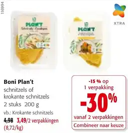 Colruyt Boni Plan't schnitzels aanbieding