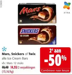 Colruyt Mars, Snickers of Twix ice cream bars aanbieding