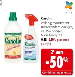 Colruyt Carolin volledig assortiment aanbieding