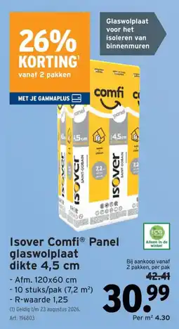 GAMMA Isover Comfi Panel glaswolplaat aanbieding