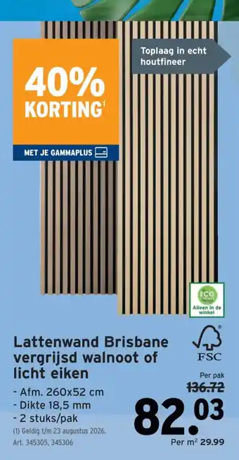 GAMMA Lattenwand Brisbane aanbieding