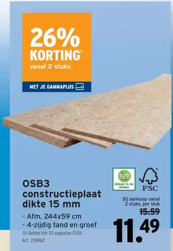GAMMA OSB3 constructieplaat aanbieding