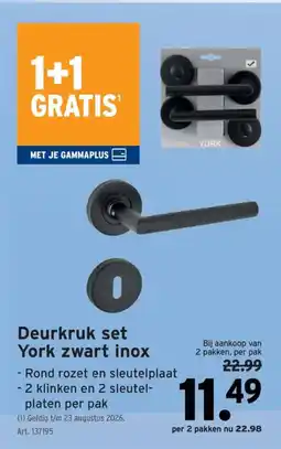 GAMMA Deurkruk set York zwart inox aanbieding