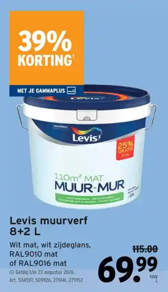 GAMMA Levis muurverf aanbieding