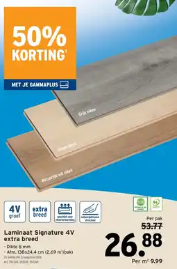 GAMMA Laminaat signature 4v extra breed aanbieding