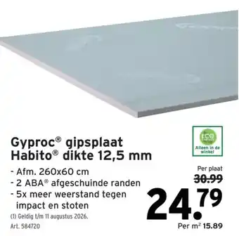 GAMMA Gyproc gipsplaat Habito aanbieding