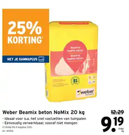 GAMMA weber beamix beton nomix aanbieding