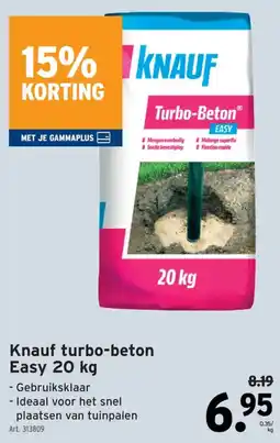 GAMMA Knauf turbo-beton easy aanbieding