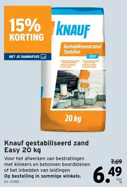 GAMMA Knauf gestabiliseerd zand Easy aanbieding