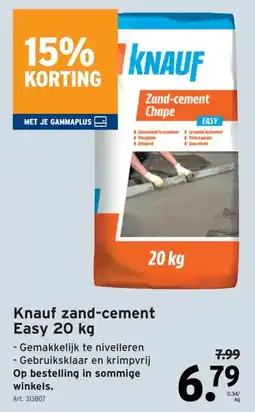 GAMMA Knauf zand-cement Easy aanbieding