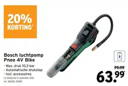 GAMMA Bosch luchtpomp Pneo 4V Bike aanbieding