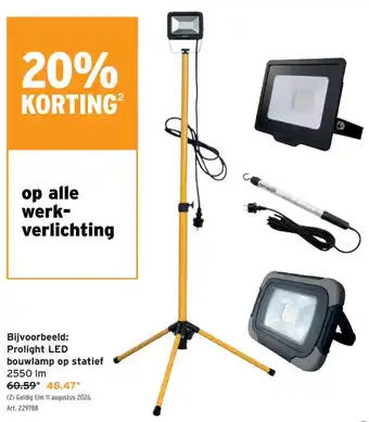 GAMMA Prolight LED bouwlamp op statief aanbieding